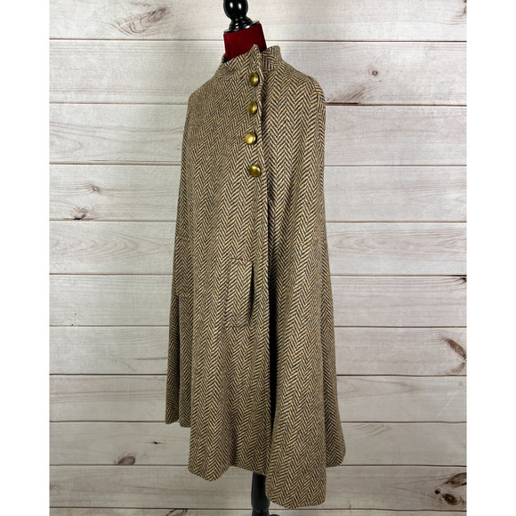 VTG Cape Shawl Wrap One Size Bolero Woven Tweed - Picture 4 of 13